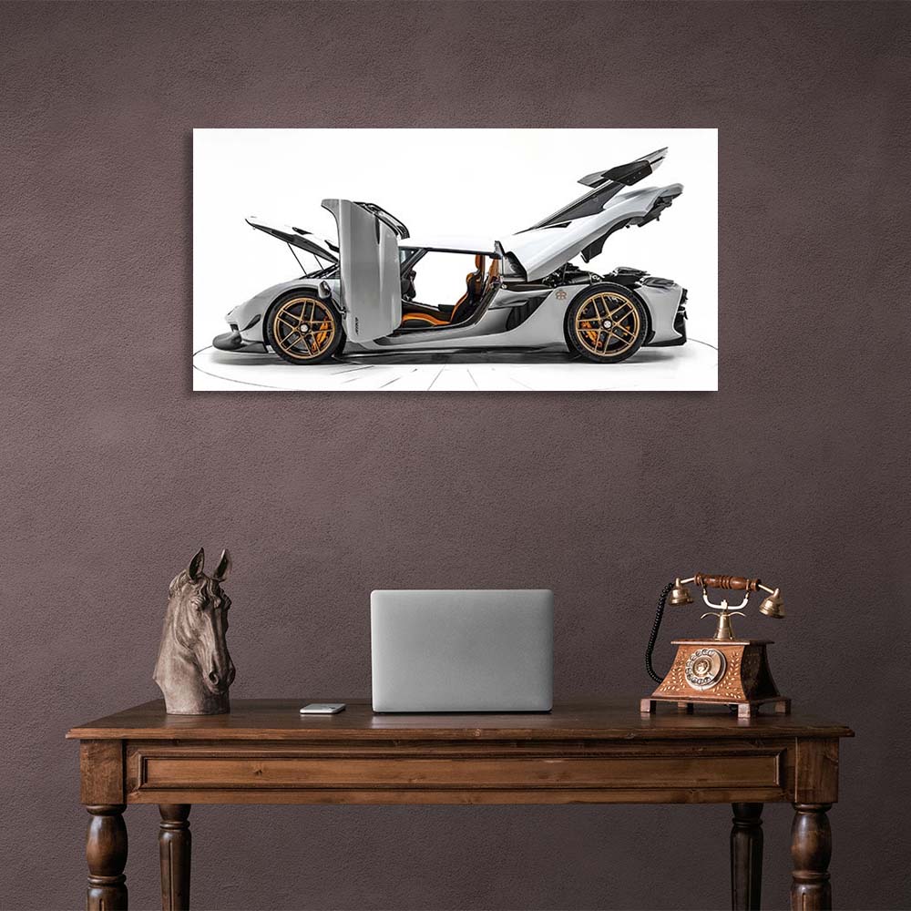 Kunstdruck auf Leinwand, Auto, Koenigsegg Jesko Attack