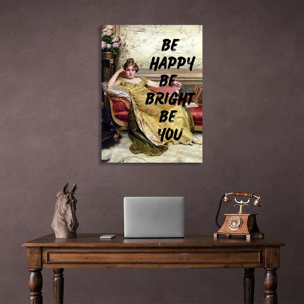 Canvas Wall Art Print Rest. Be happy, be you