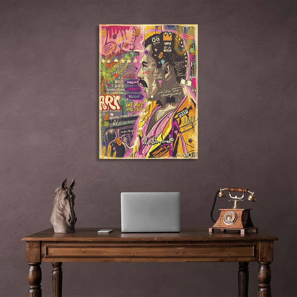 Pop Art Freddy Mercury Canvas Wall Art Print