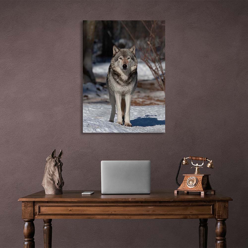 Canvas Wall Art Print Wolf in the winter forest