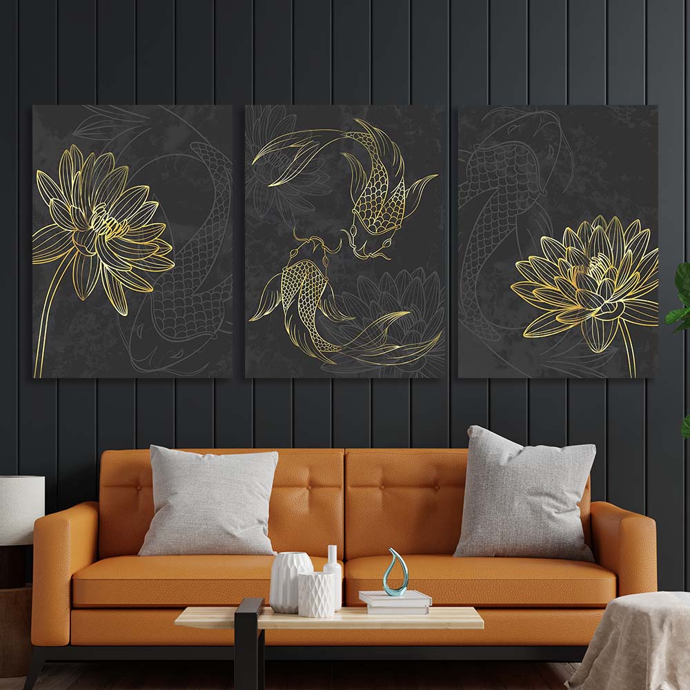 Multi Panel Canvas Wall Art Print Pisces zodiac sign