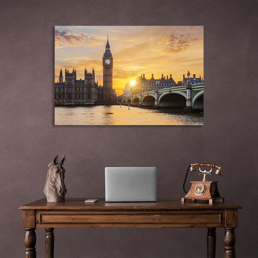 Kunstdruck auf Leinwand, London im Morgengrauen