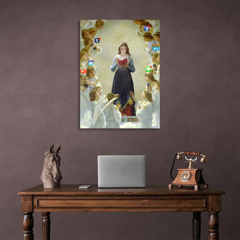 Canvas Wall Art Print Virgin Mary in social networks