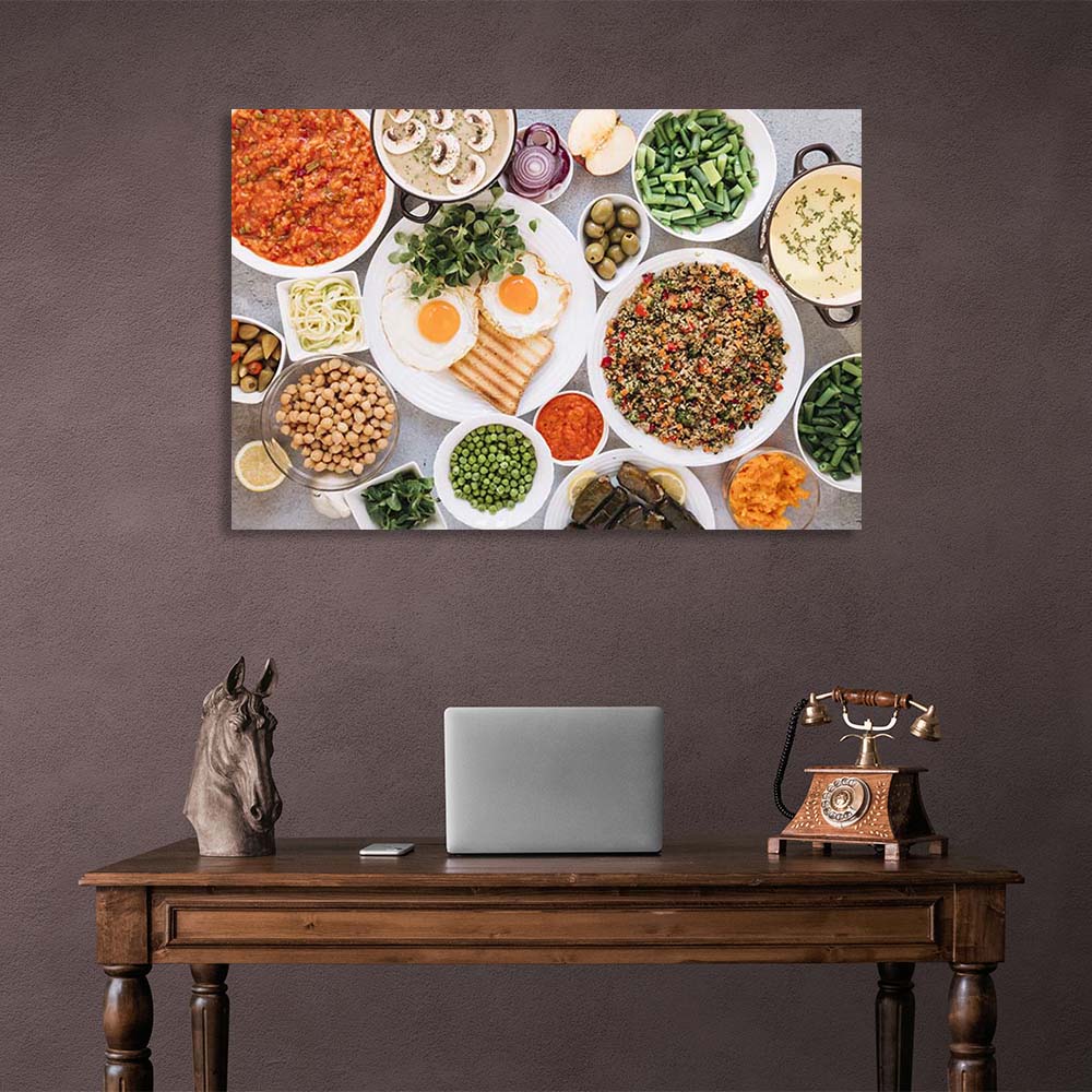 Canvas Wall Art Print For Kitchen Healthy food