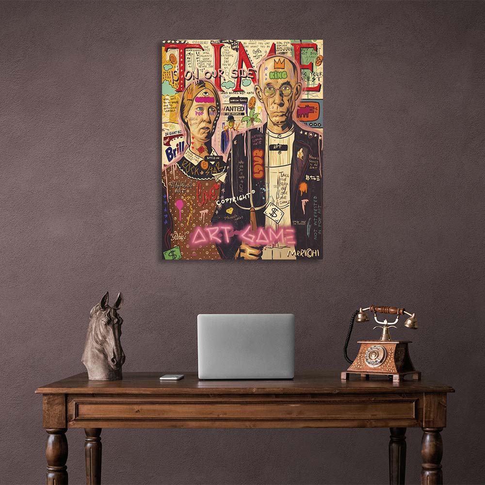 Pop Art American Gothic Canvas Wall Art Print