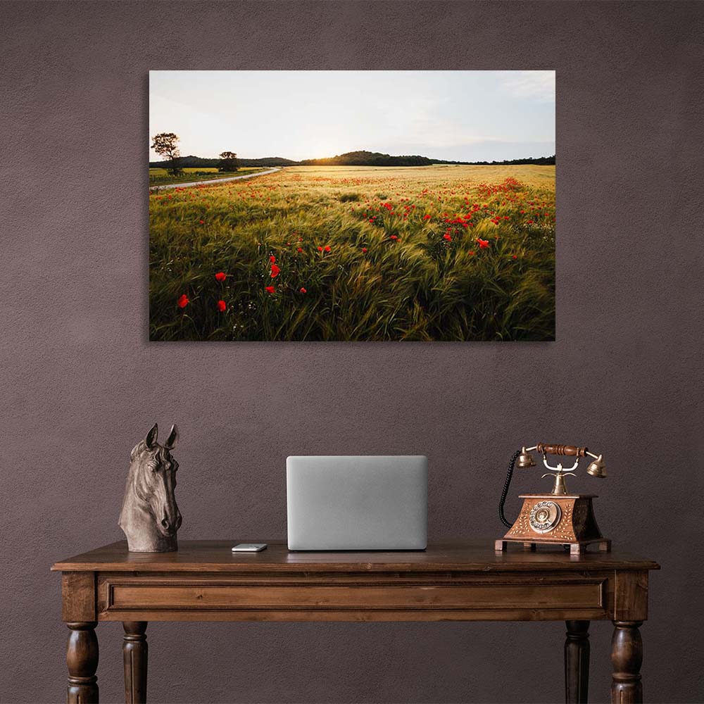 Canvas Wall Art Print Poppy Field