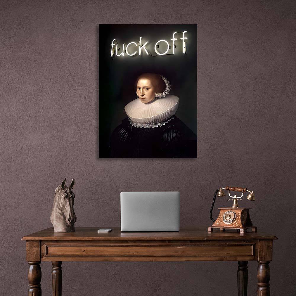 Canvas Wall Art Print Portrait of Elizabeth 1. Fuck off