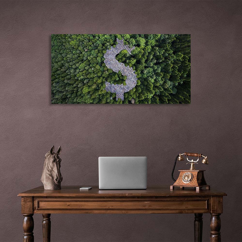 Inspirational Canvas Wall Art Print Money Forest