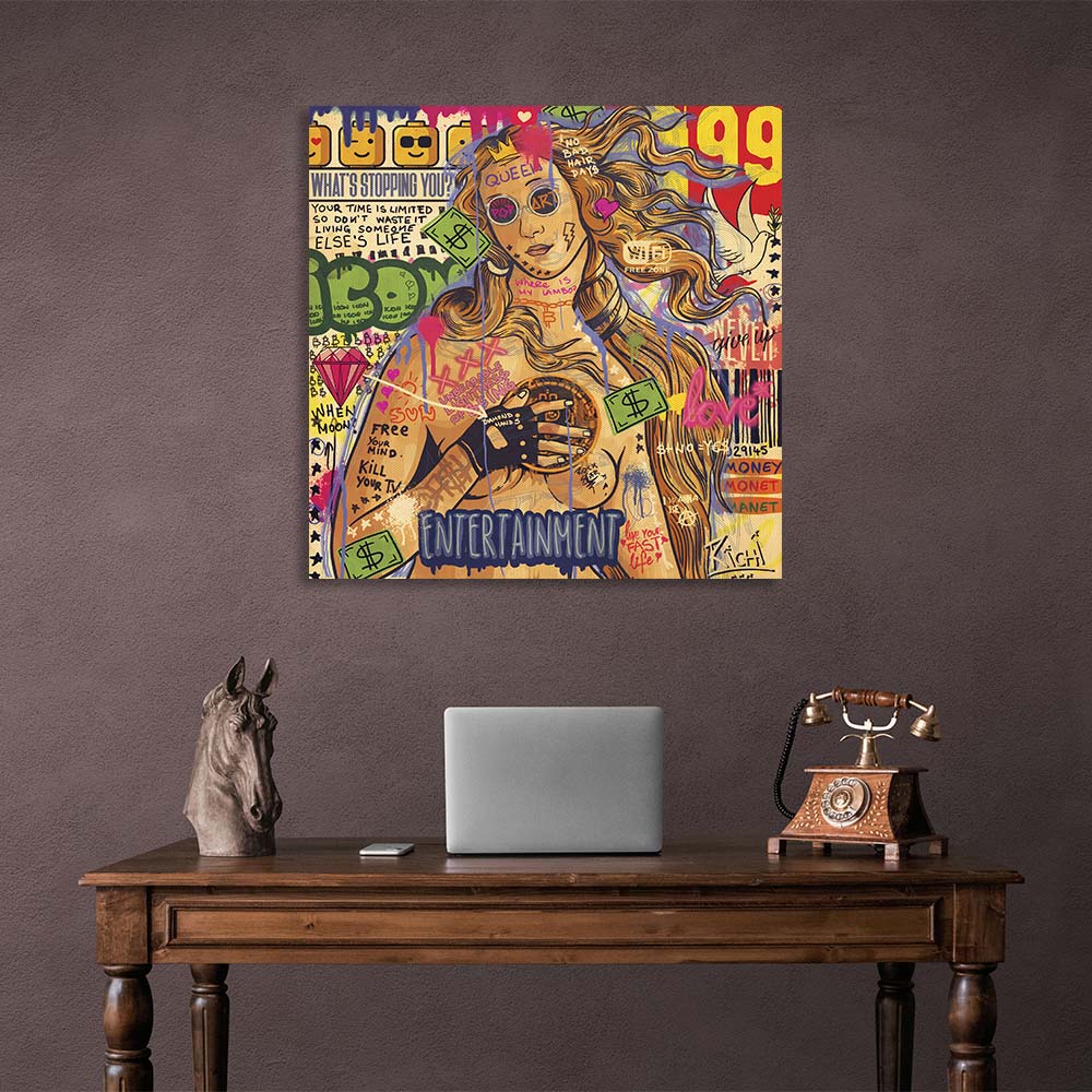 Pop-Art-Kunstdruck „Die Geburt der Venus“ auf Leinwand