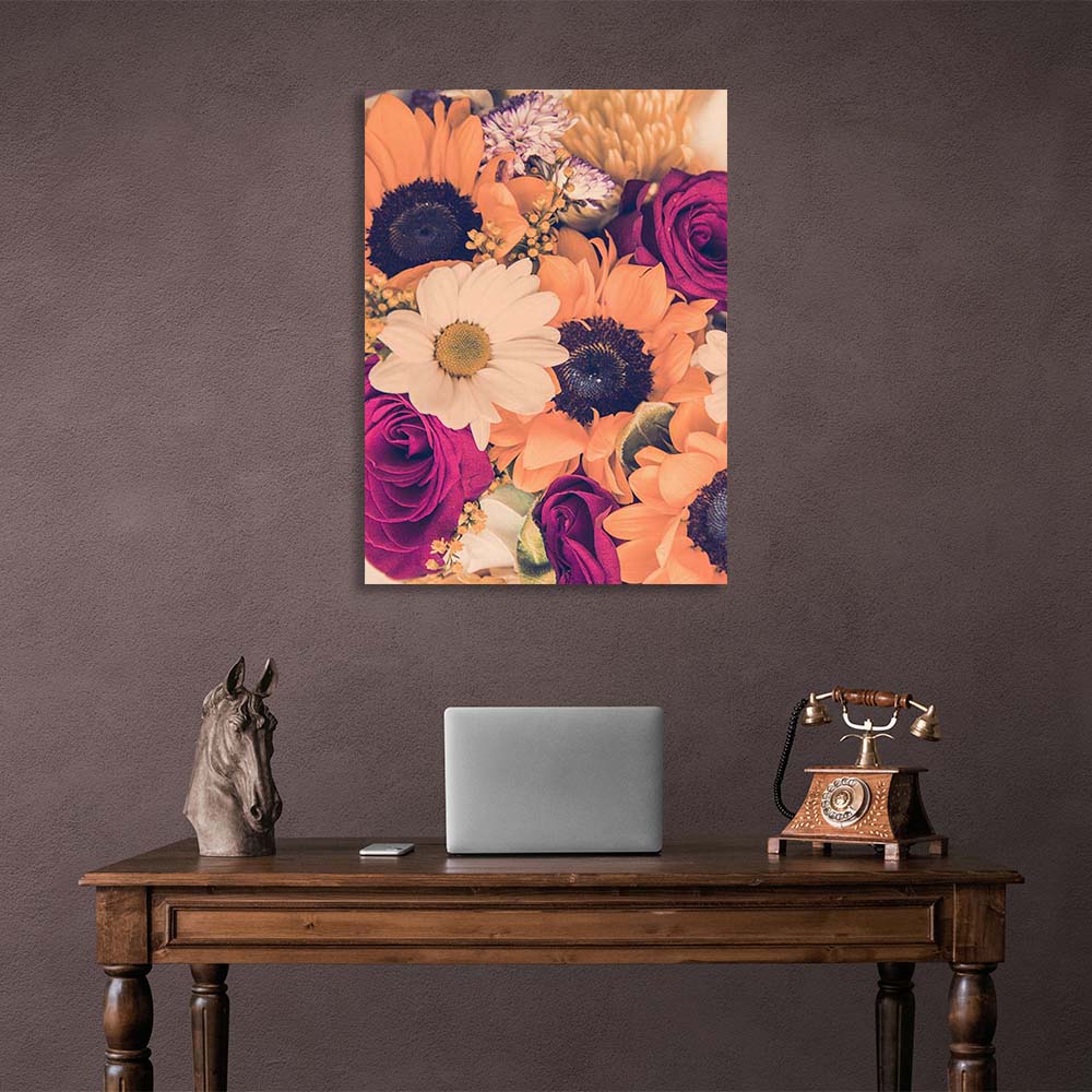 Canvas Wall Art Print Bouquet of Autumn Flowers