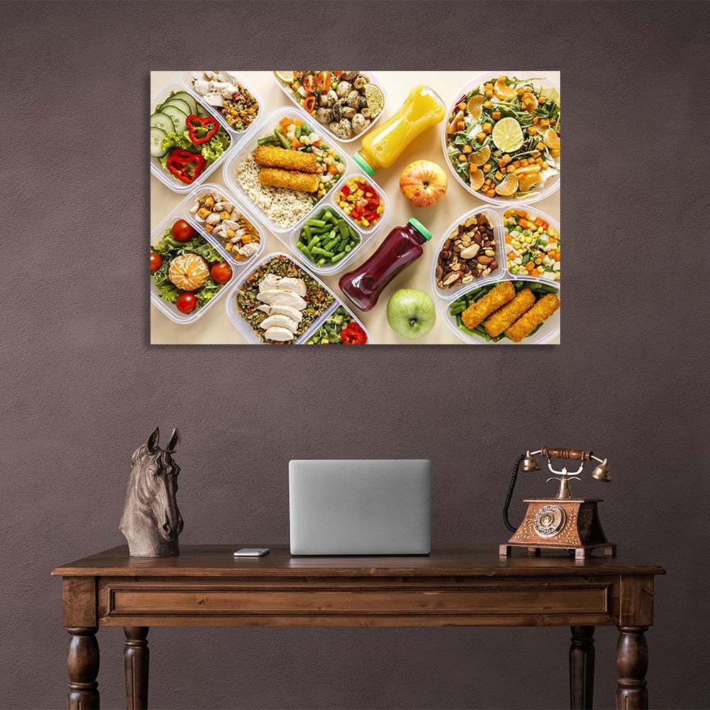 Canvas Wall Art Print For Kitchen Healthy Breakfast