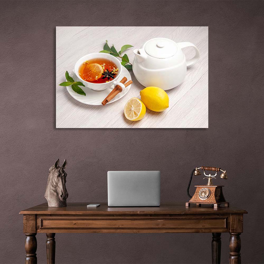 Canvas Wall Art Print For Kitchen Tea with spices