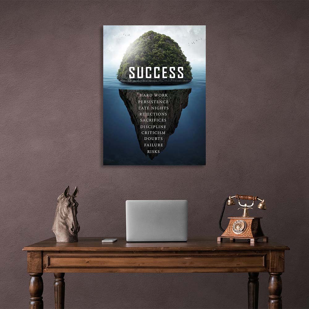 Motivierender Kunstdruck auf Leinwand, Motiv „Success Island“