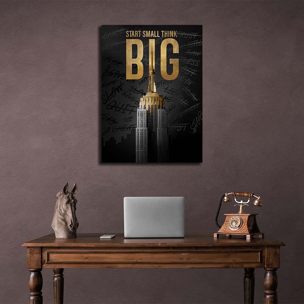 Start small, think big Motivational Canvas Wall Art Print