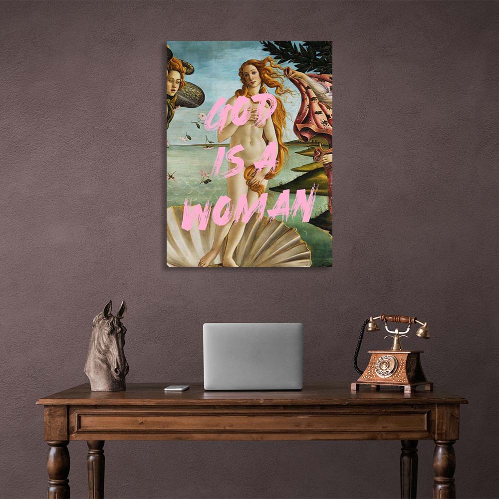 Canvas Wall Art Print God is a woman