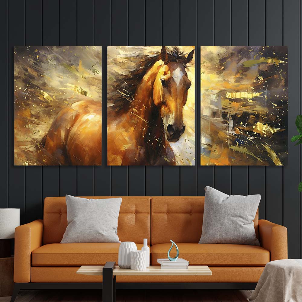 Multi Panel Canvas Wall Art Print Painted Horse