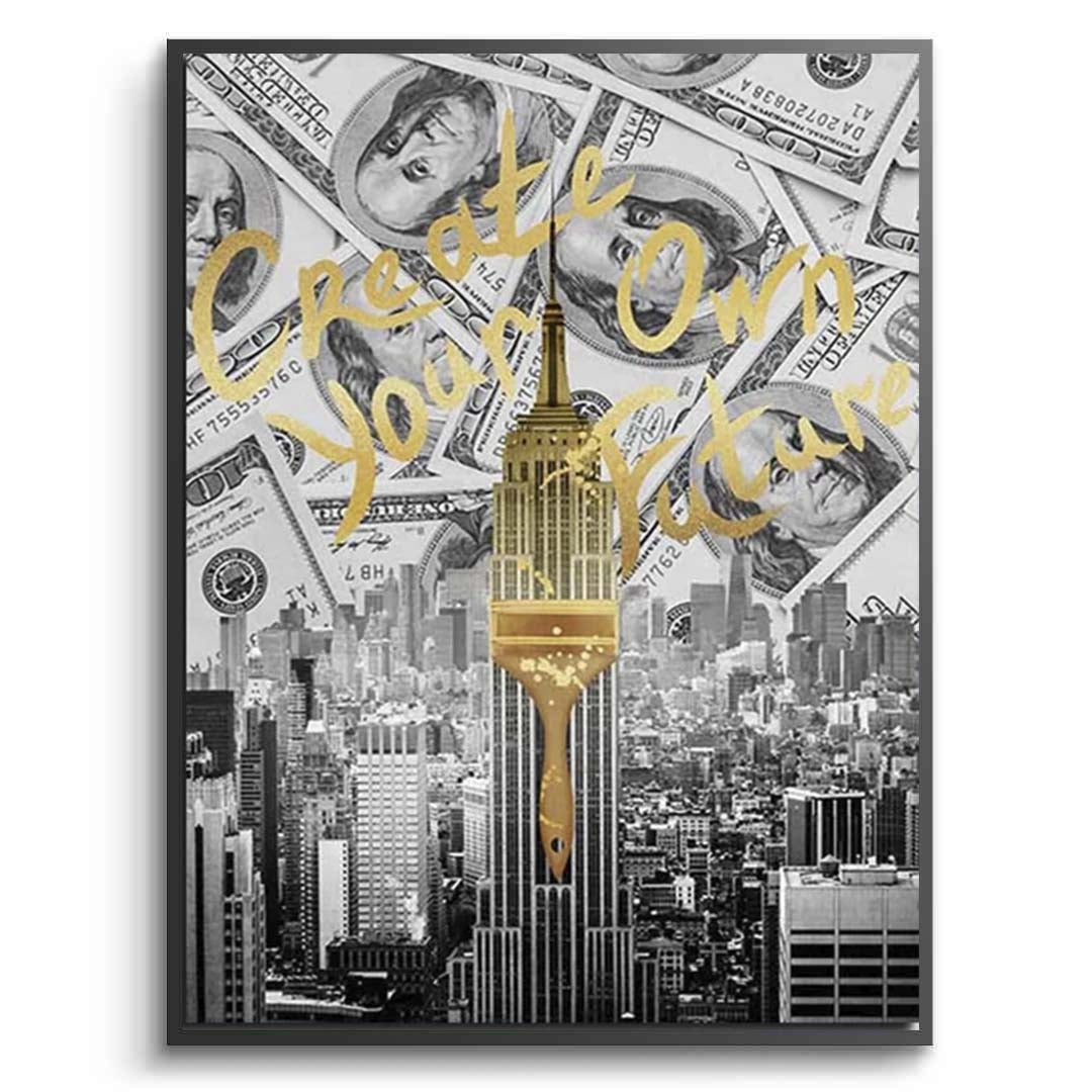 „Zeit für Geld statt Dollars und Uhren – inspirierender Kunstdruck auf Leinwand“