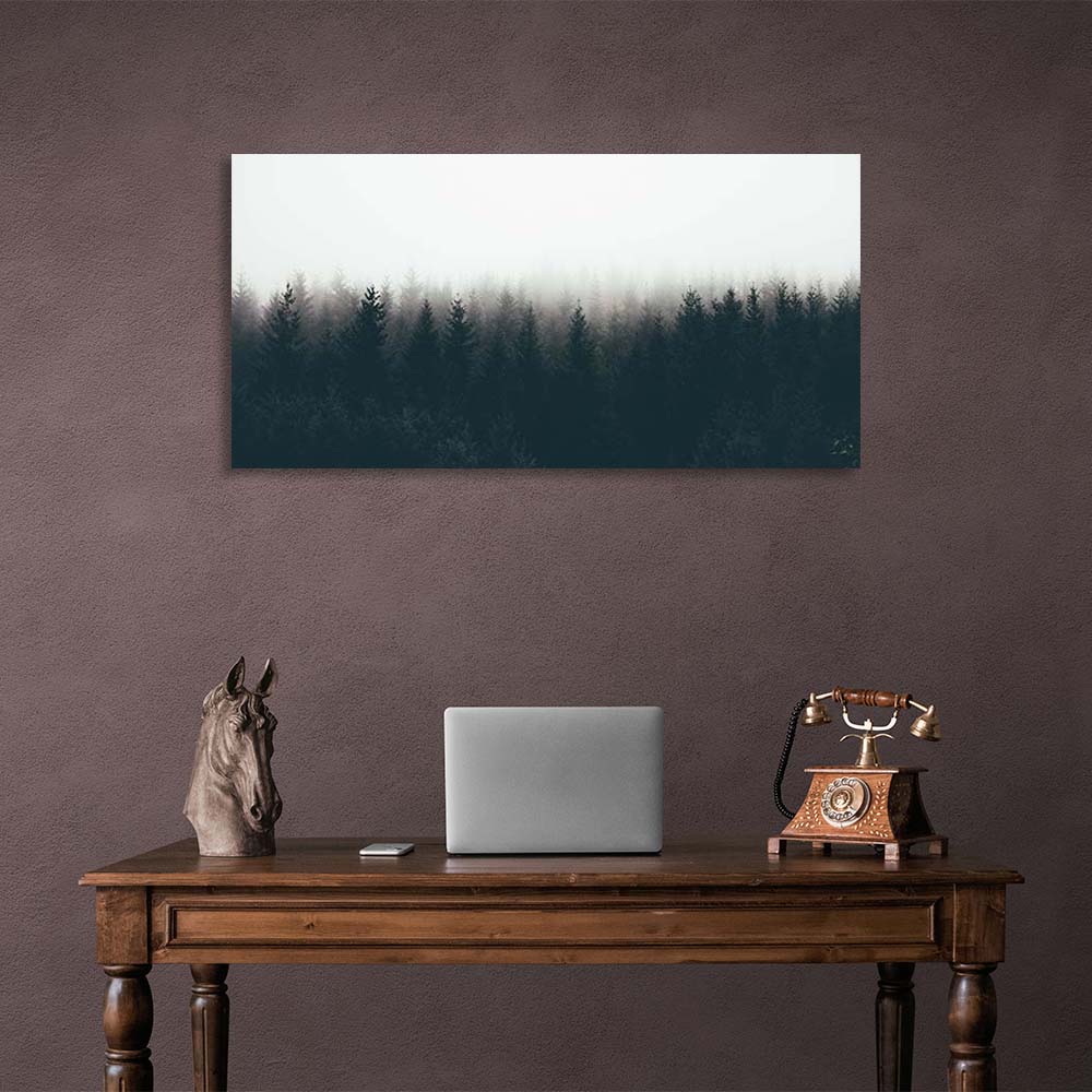 Canvas Wall Art Print Fog over the edge of the forest