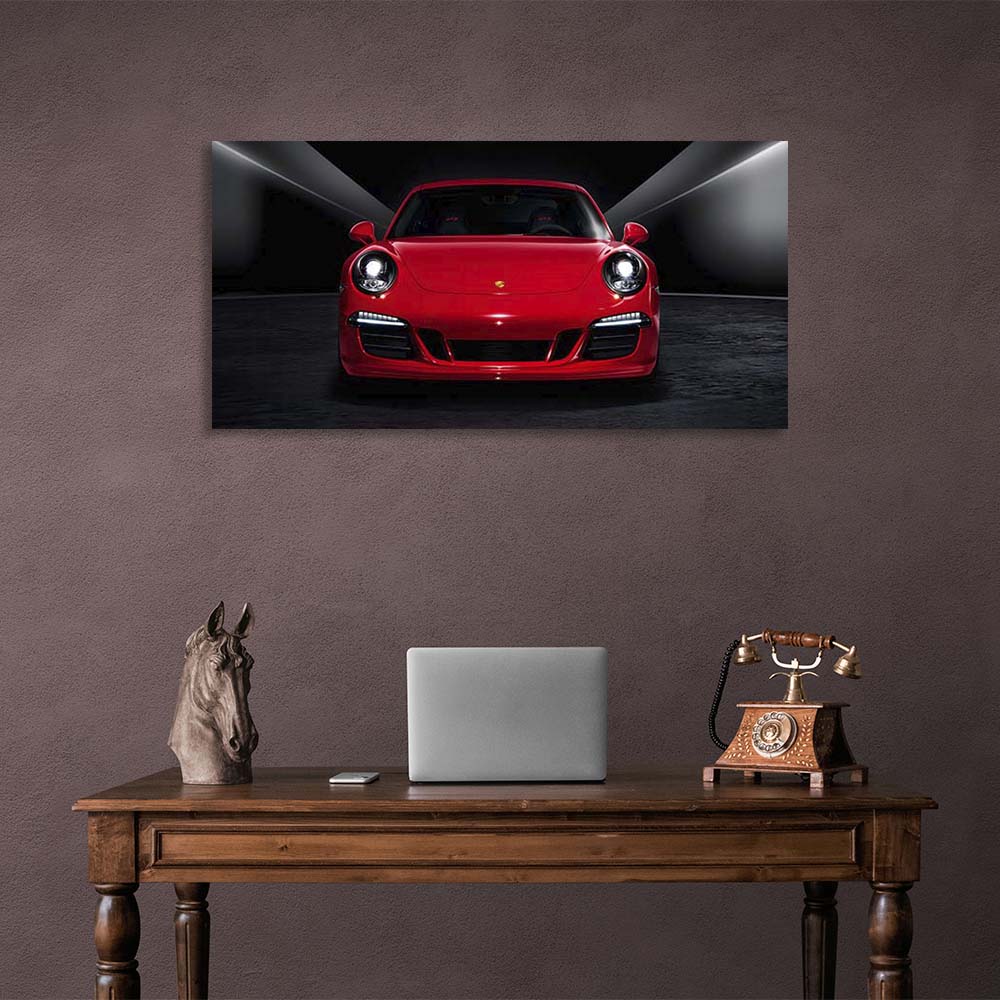 Canvas Wall Art Print Car red Porsche 911 Carrera GTS