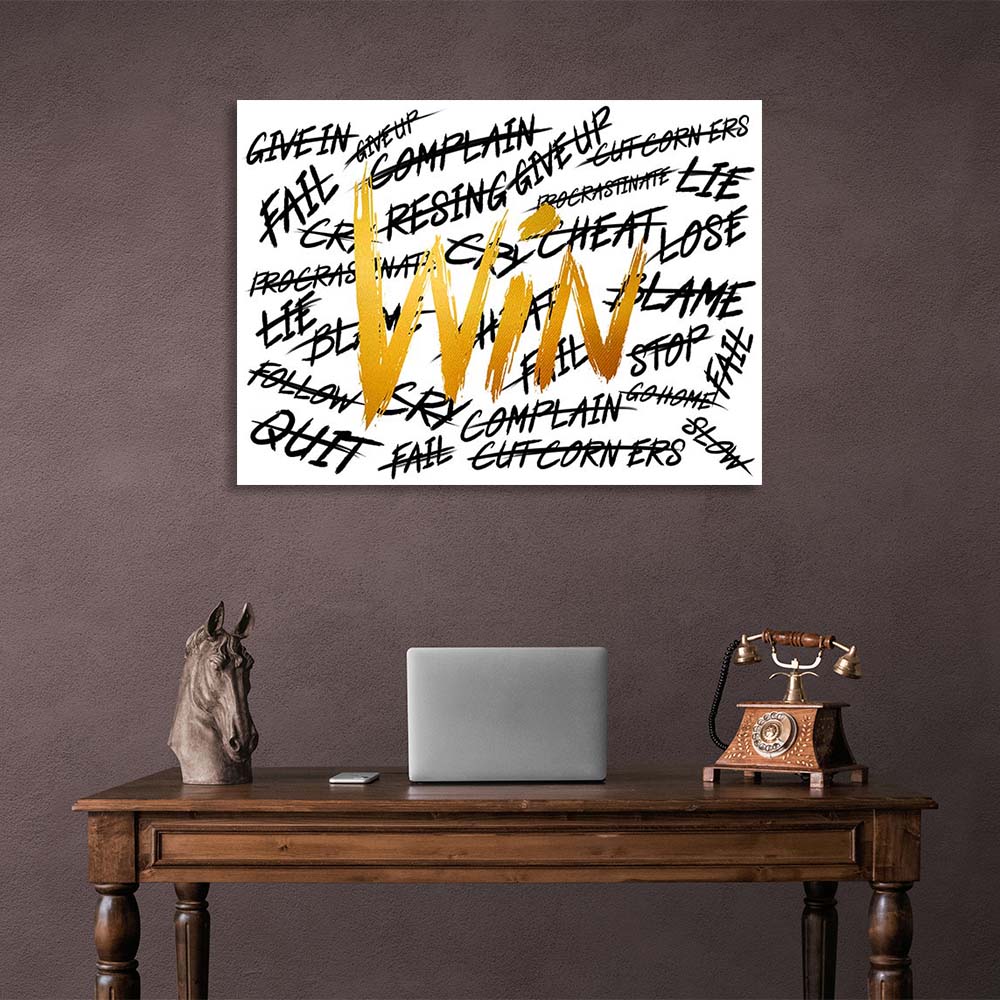 Victory without excuses Motivational Canvas Wall Art Print