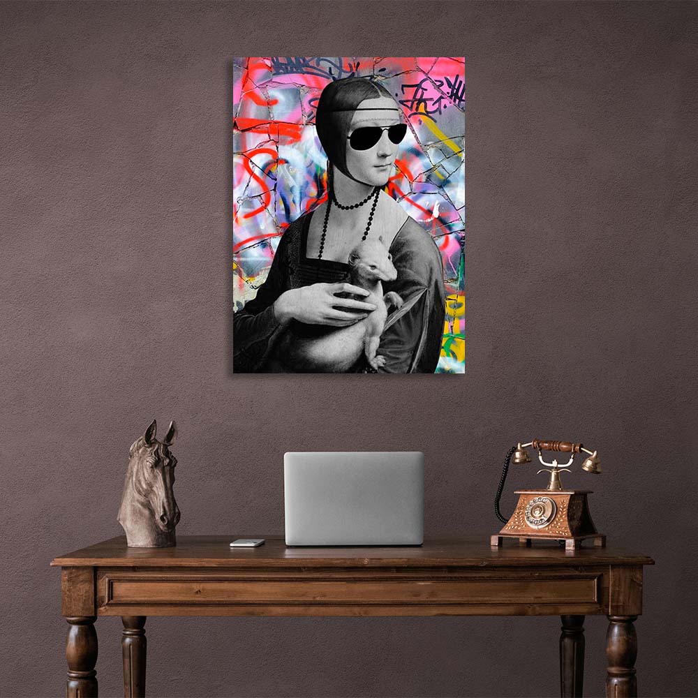 Canvas Wall Art Print Lady with horostay in glasses