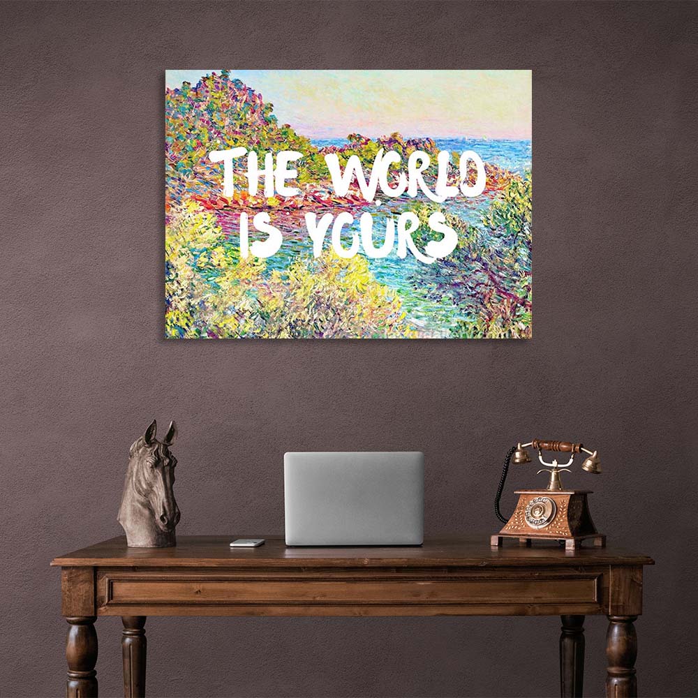 Canvas Wall Art Print Landscape near Monte Carlo. The world is yours