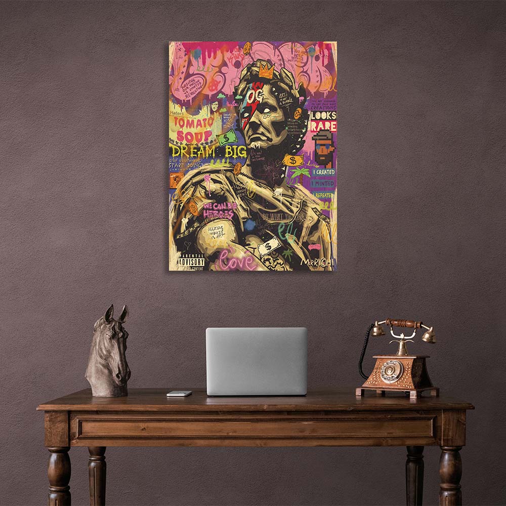 Pop-Art-Kunstdruck auf Leinwand, Motiv: Julius Caesar