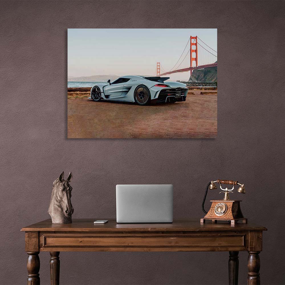 Canvas Wall Art Print Car Koenigsegg Jesko Absolut white