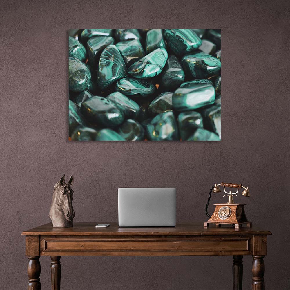 Canvas Wall Art Print Malachite pebbles