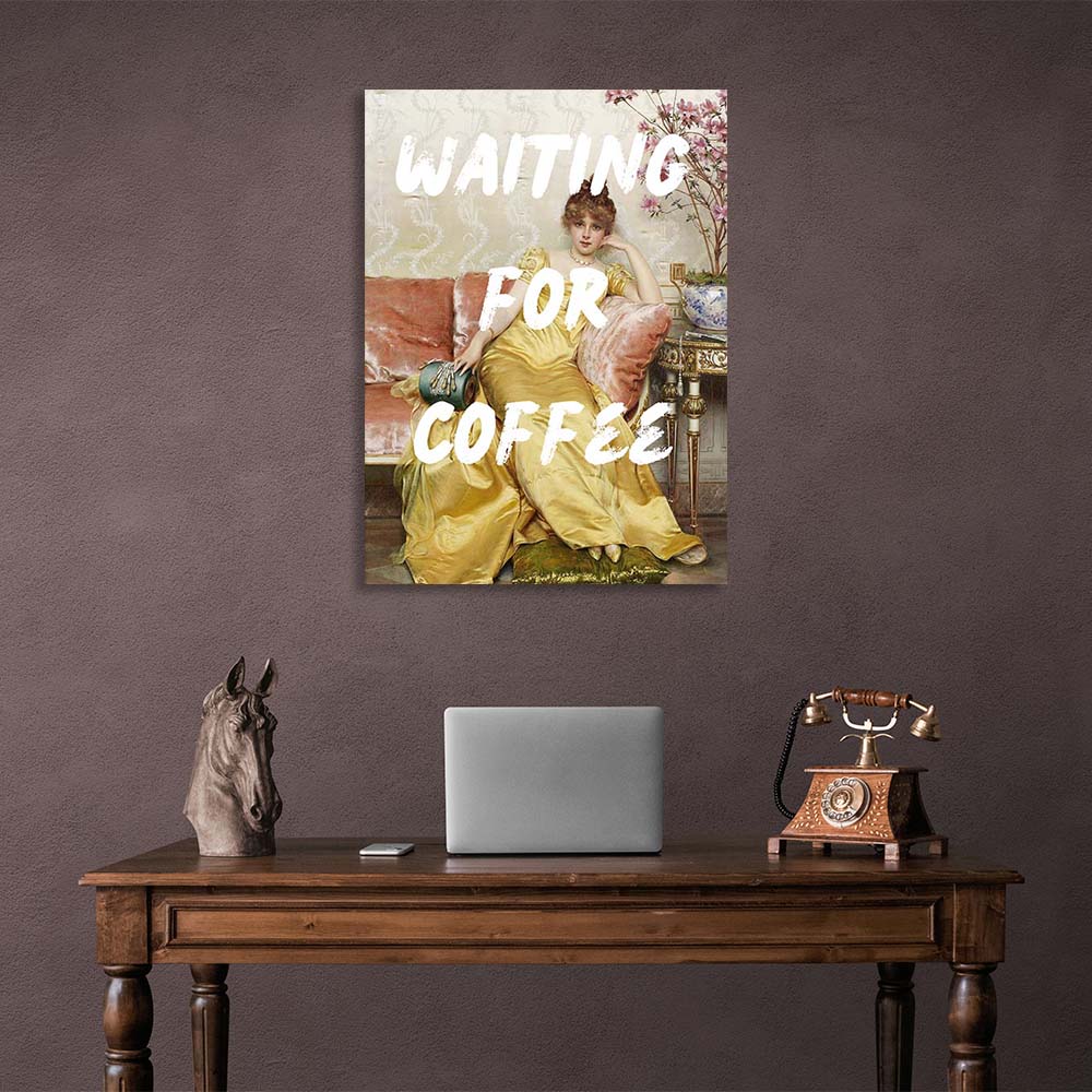 Kunstdruck auf Leinwand „Reverie. Warten auf Kaffee“