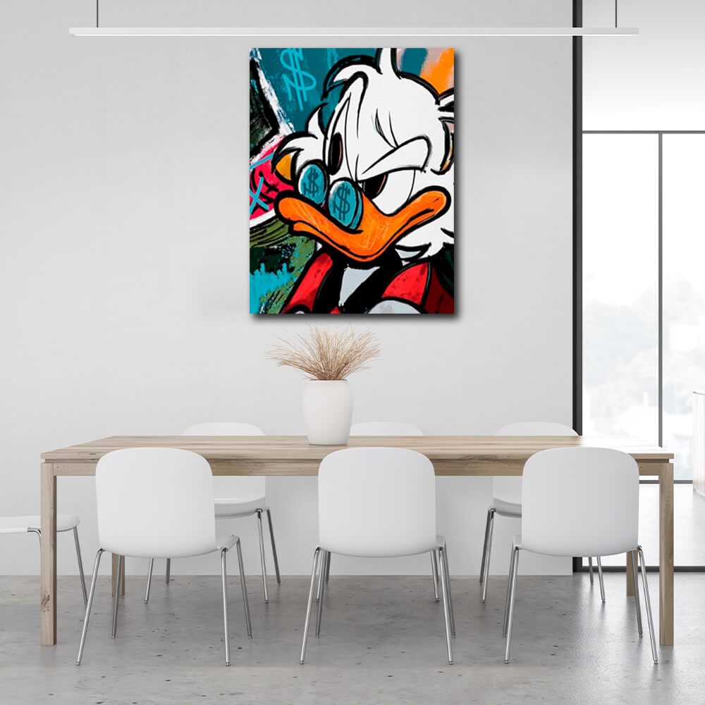 Uncle Scrooge Inspirational  Canvas Wall Art Print