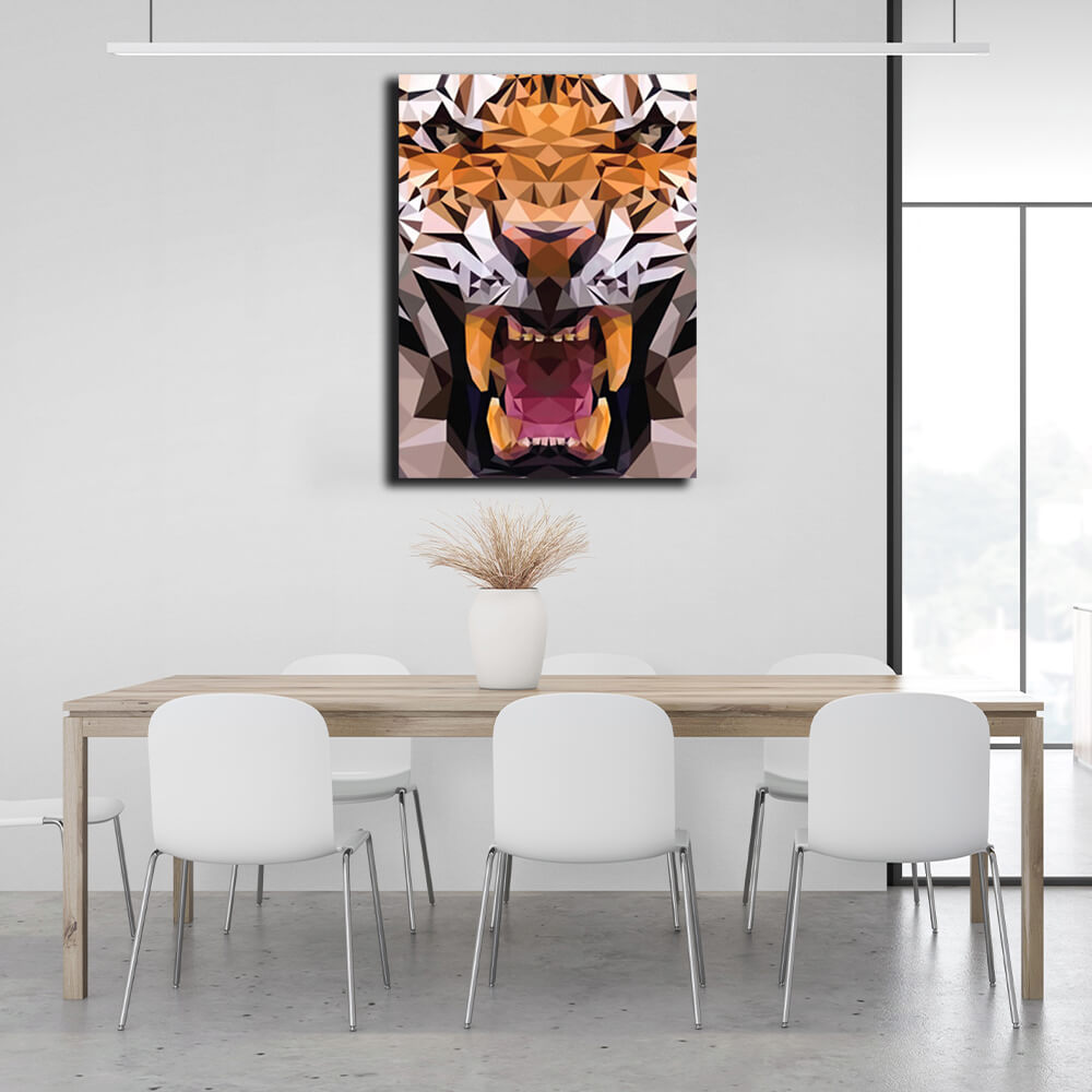 Geometric tiger Canvas Wall Art Print