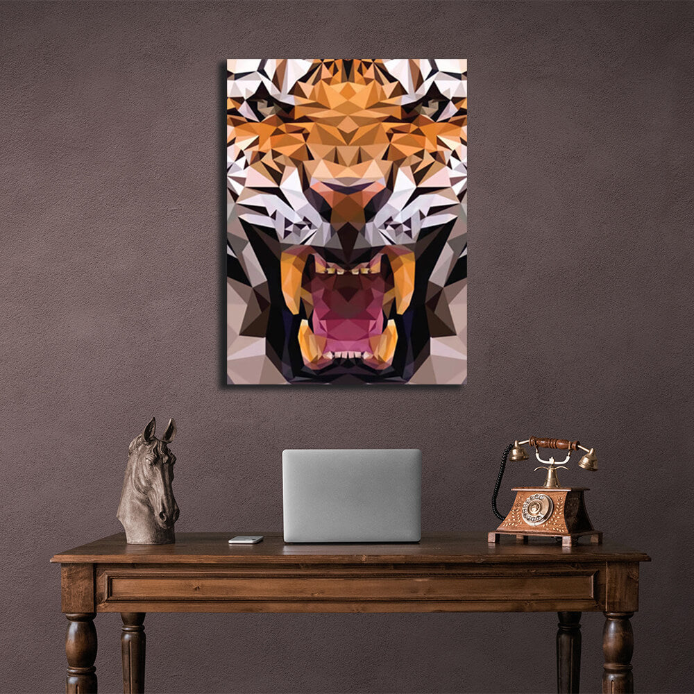 Geometric tiger Canvas Wall Art Print