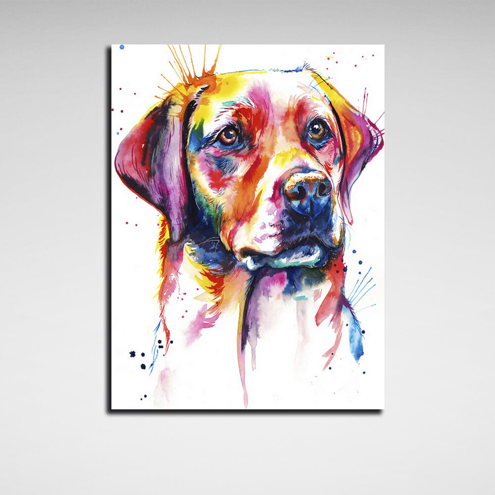 Kunstdruck auf Leinwand mit Labrador-Motiv