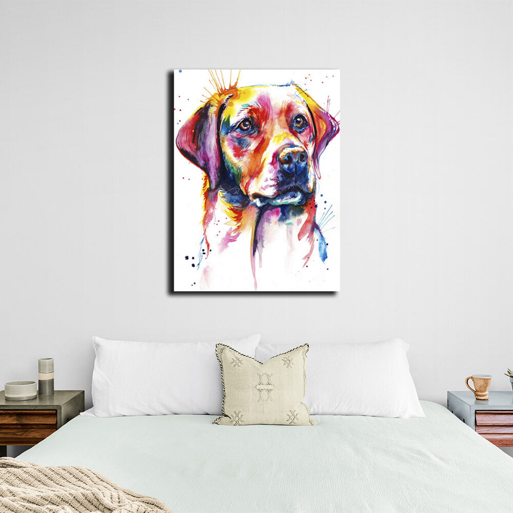 Kunstdruck auf Leinwand mit Labrador-Motiv