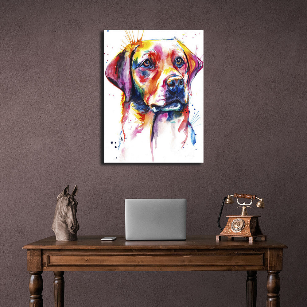 Kunstdruck auf Leinwand mit Labrador-Motiv