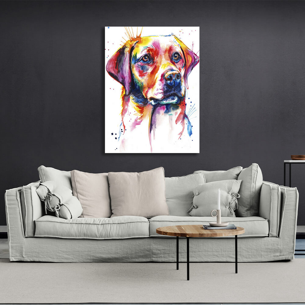 Kunstdruck auf Leinwand mit Labrador-Motiv