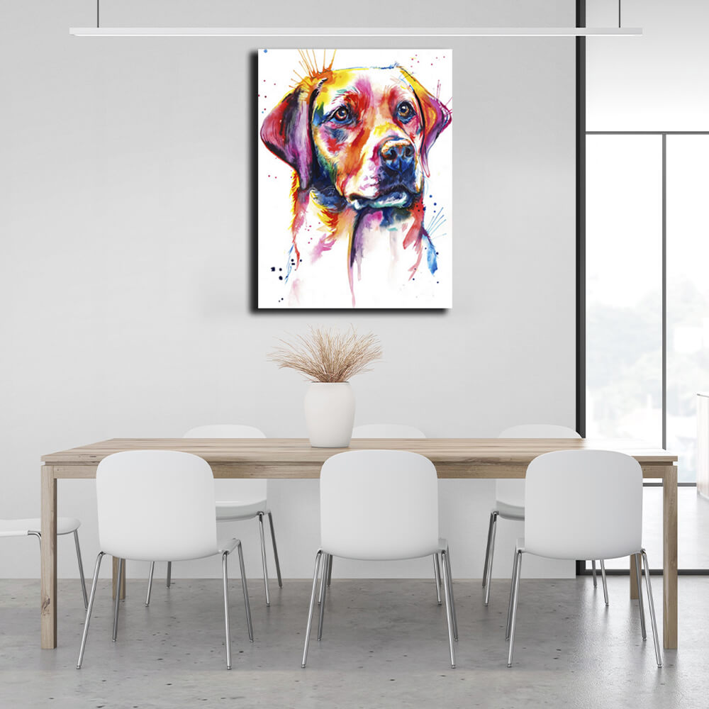 Kunstdruck auf Leinwand mit Labrador-Motiv