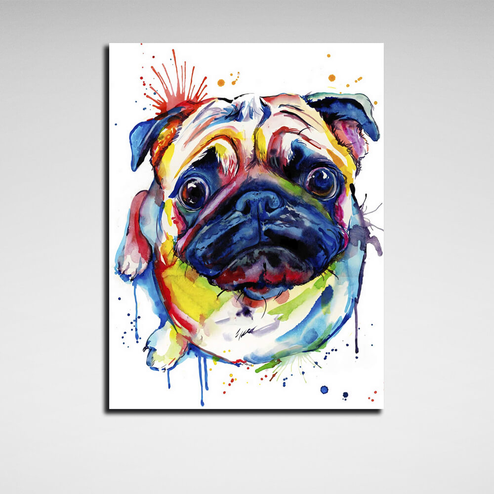 Pug Canvas Wall Art Print