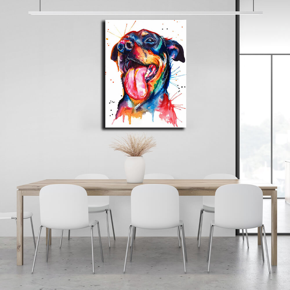 Kunstdruck auf Leinwand, Motiv: Rottweiler