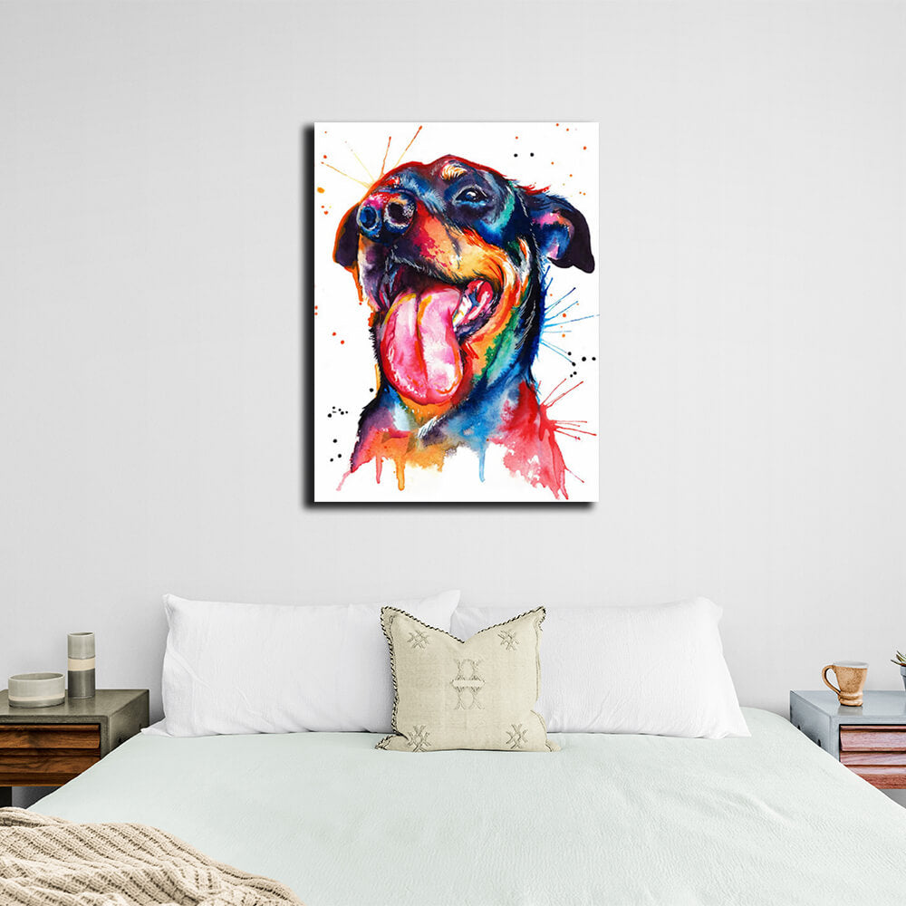 Kunstdruck auf Leinwand, Motiv: Rottweiler