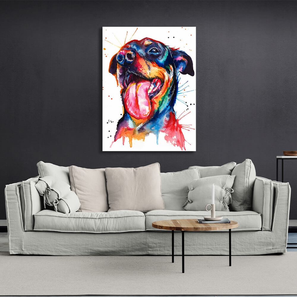 Kunstdruck auf Leinwand, Motiv: Rottweiler