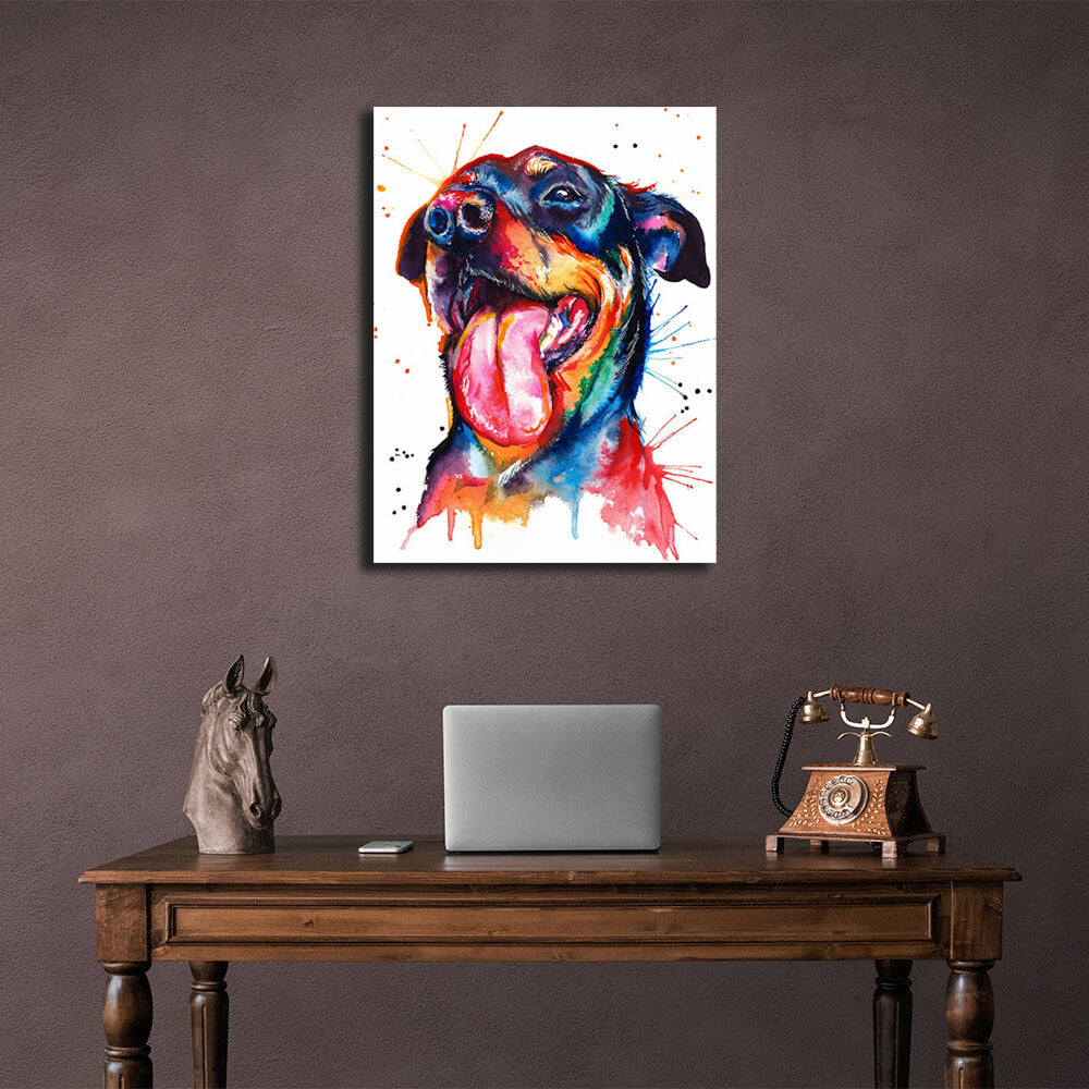 Kunstdruck auf Leinwand, Motiv: Rottweiler