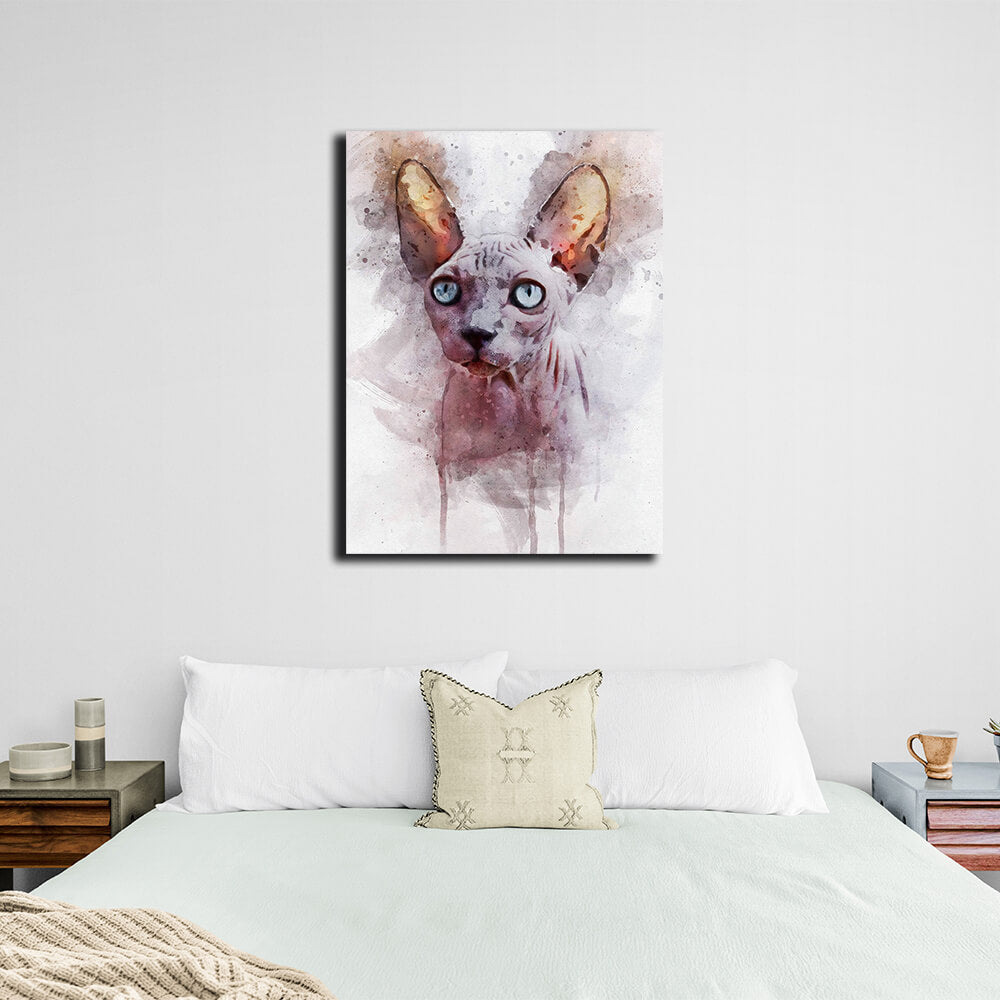 Kunstdruck auf Leinwand, Motiv: Sphynx-Katze