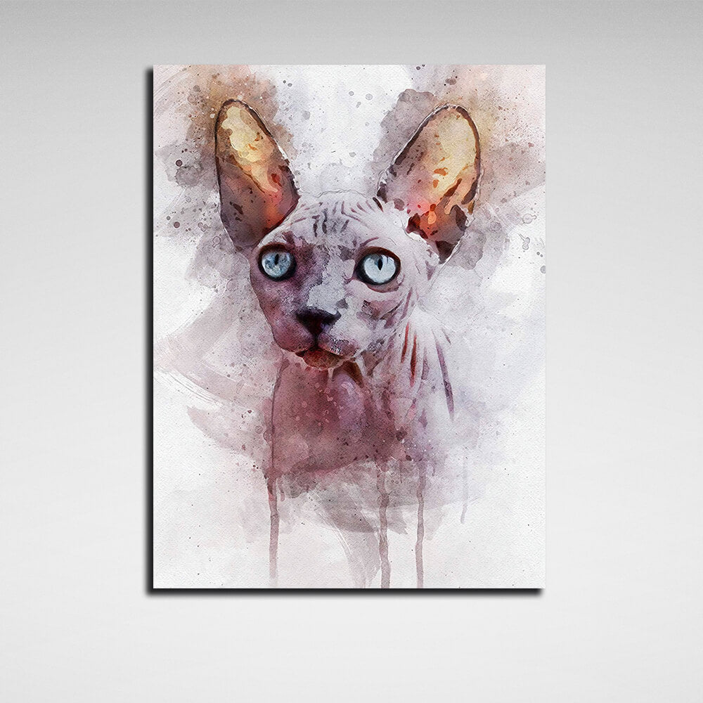 Sphynx cat Canvas Wall Art Print