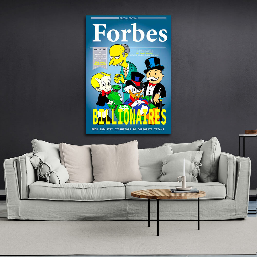 Monopoly Scrooge Billionaires Inspirational  Canvas Wall Art Print