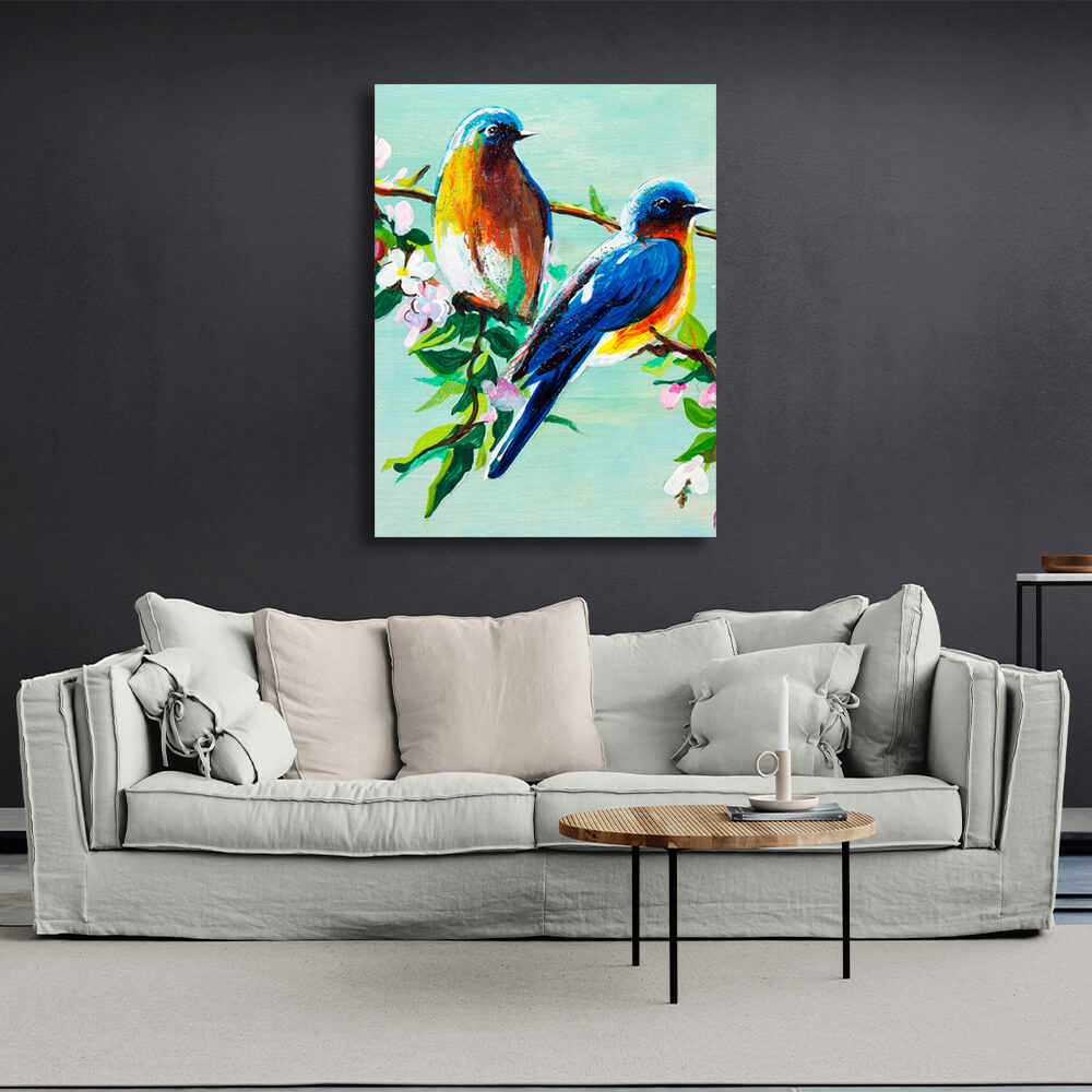 Für das Haus Bluebirds Leinwand Wand Kunstdruck