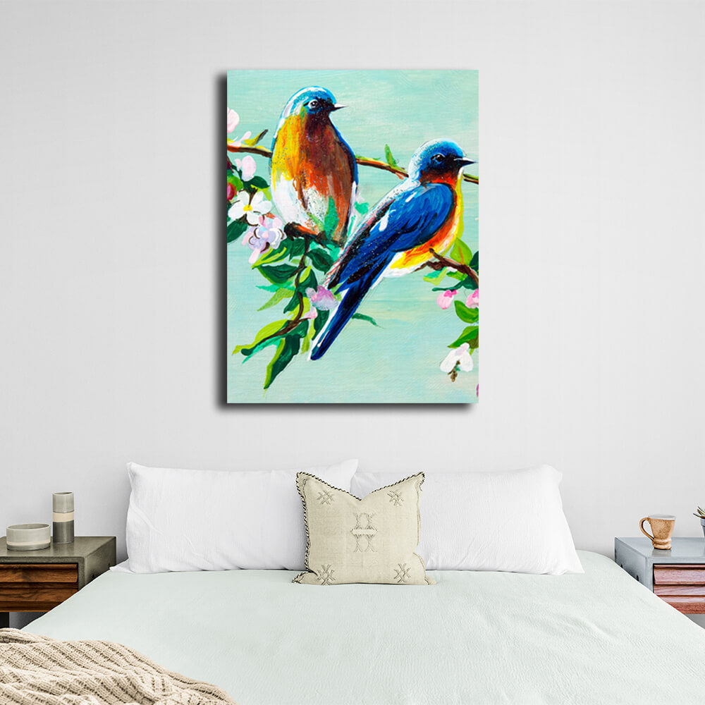 Für das Haus Bluebirds Leinwand Wand Kunstdruck