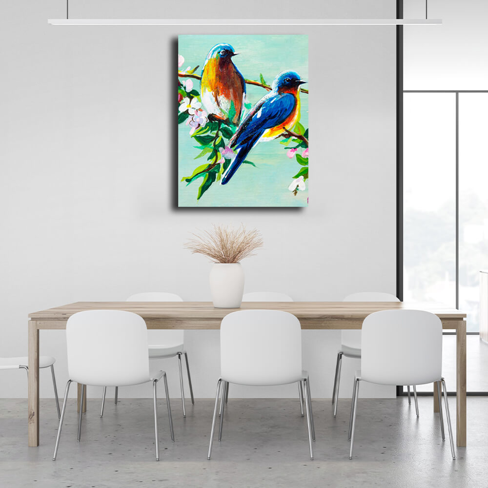 Für das Haus Bluebirds Leinwand Wand Kunstdruck