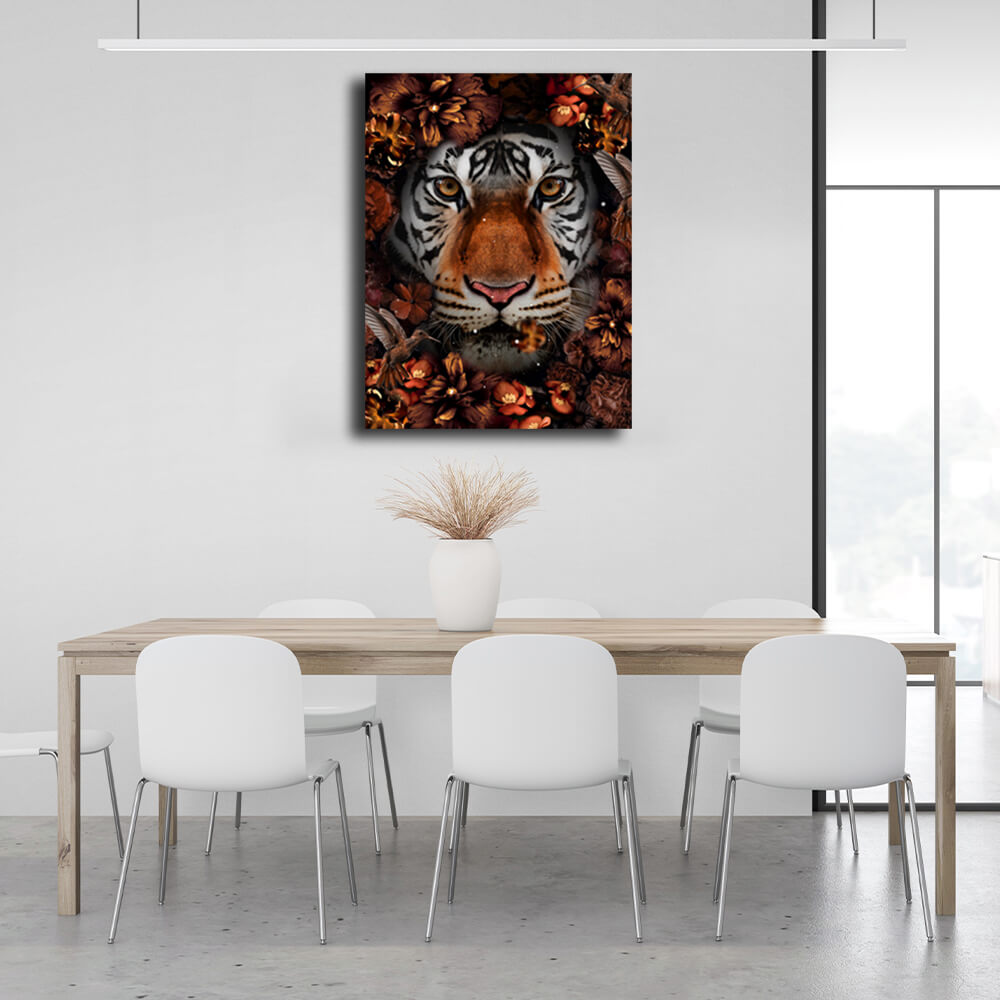 Kunstdruck auf Leinwand „Ein Tiger in Farben“